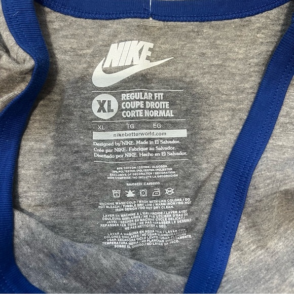 Nike Gray Tank Top with Blue and Green Accents NWOT XL - Picture 3 of 4